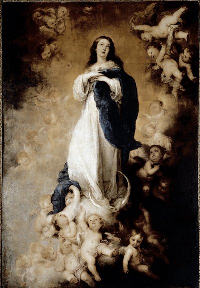 Den ubesmittede undfangelse eller Sjælens ubesmittede undfangelse. (olie på lærred af Bartolomé Esteban Murillo