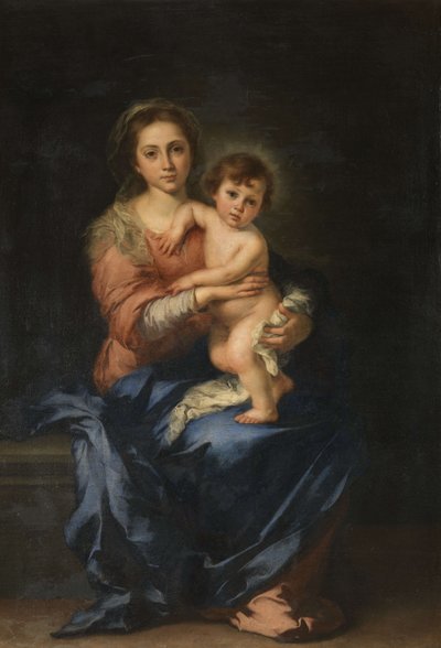 Jomfruen og barnet, 1650. af Bartolomé Esteban Murillo