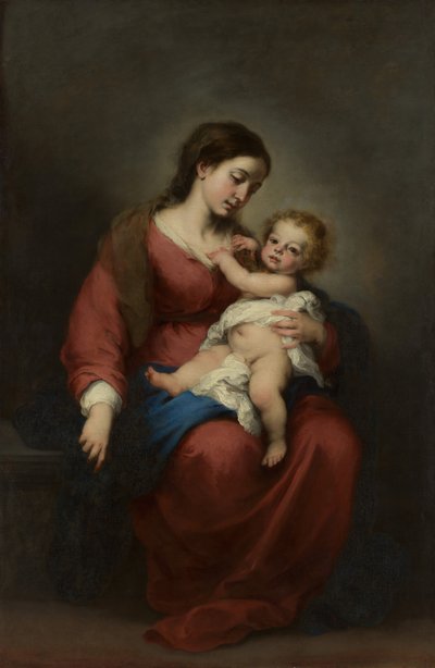 Jomfru og barn, ca. 1670-72. af Bartolomé Esteban Murillo