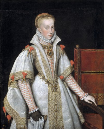 Portræt af Anna af Østrig 1549–1580, Spaniens dronning, 1616 af Bartolomé González y Serrano