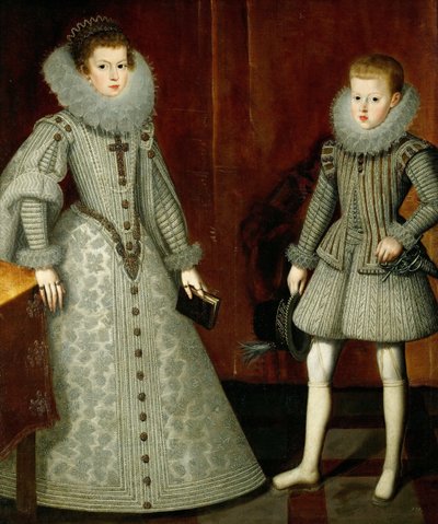 Infante Philip, senere kong Filip IV af Spanien 1605-1665 og hans søster Anne af Østrig 1601-1 af Bartolomé González y Serrano