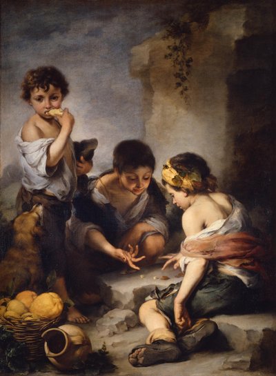 Drenge, der spiller terningespil af Bartolomé Esteban Murillo