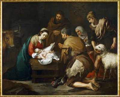 Hyrdernes tilbedelse ... (maleri på lærred) af Bartolomé Esteban Murillo