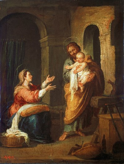 Den hellige familie (maleri på lærred) af Bartolome Esteban Murillo