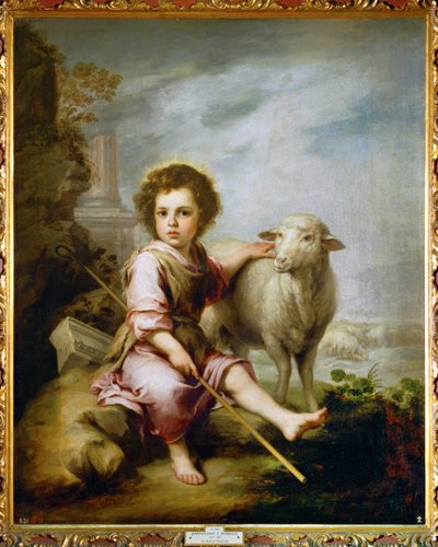 Den gode hyrde (maleri på lærred) af Bartolome Esteban Murillo