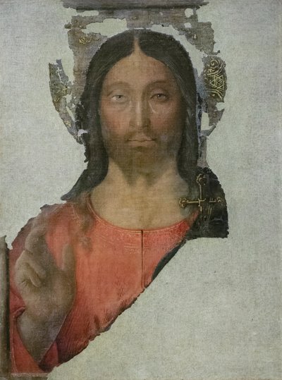 Salvator mundi, ca. 1480-81 (tempera på panel) af Bartolomeo (attr. to) Della Gatta