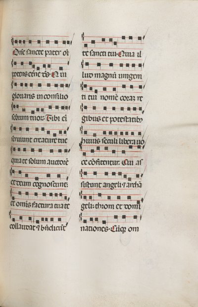 Missale: Fol. 112: indeholder noget musik som en del af palmesøndagsliturgien, 1469. af Bartolomeo Caporali