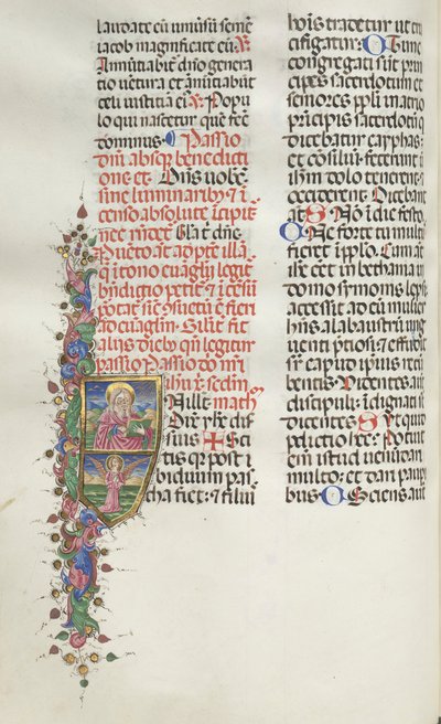 Missale: Fol. 116: Saint Matthew med Angel, 1469. af Bartolomeo Caporali