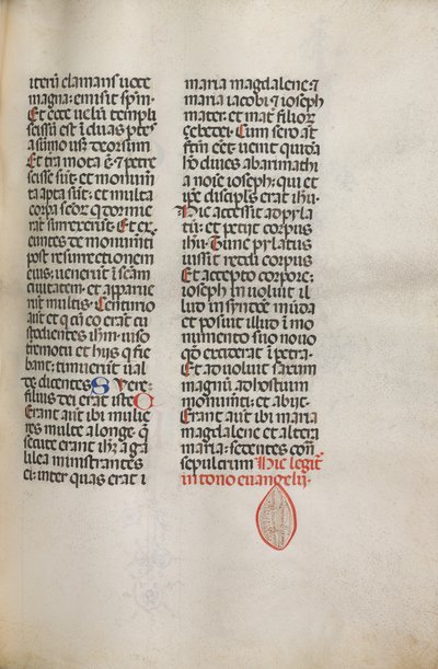 Missale: Fol. 122: indeholder musik til Hely Hely Lama etc. i St. Mattion Passion, 1469. af Bartolomeo Caporali