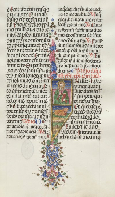 Missale: Fol. 131: Sankt Lukas med Tyren, 1469. af Bartolomeo Caporali