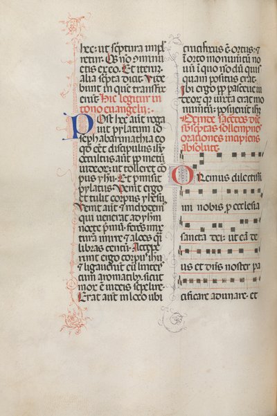 Missale: Fol. 145v: Musik til forskellige bønner, 1469. af Bartolomeo Caporali