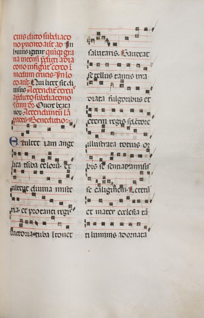 Missale: Fol. 153: Musik til Exultet, 1469 af Bartolomeo Caporali