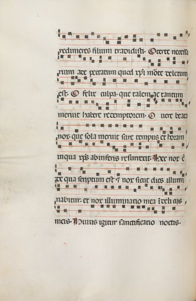 Missale: Fol. 155v: Music for Exultet, 1469 af Bartolomeo Caporali
