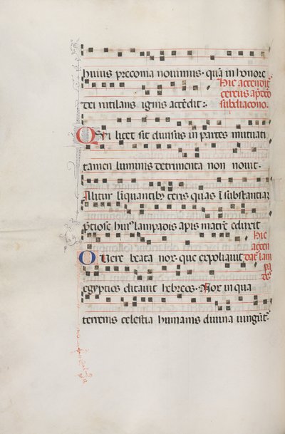 Missale: Fol. 156v: Music for Exultet, 1469 af Bartolomeo Caporali