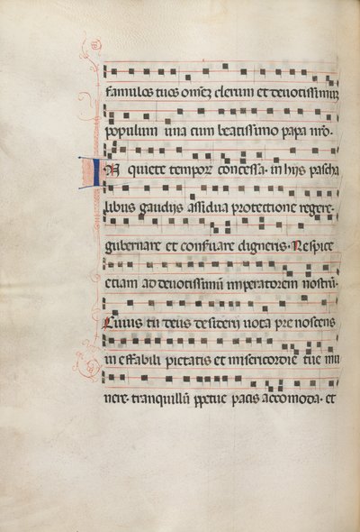 Missale: Fol. 157v: Music for Exultet, 1469 af Bartolomeo Caporali