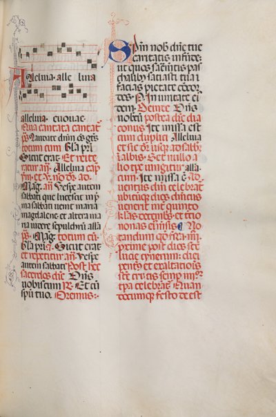 Missale: Fol. 173: Musik for Alleluia etc. i begyndelsen af påsken, 1469. af Bartolomeo Caporali