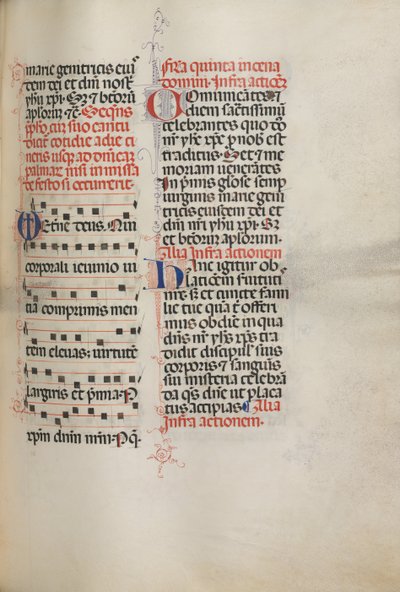 Missale: Fol. 178: Musik til forskellige almindelige bønner, 1469. af Bartolomeo Caporali