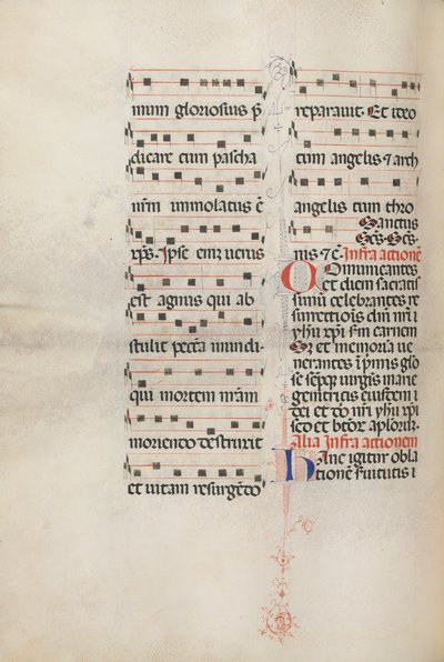 Missale: Fol. 179v: Musik til forskellige almindelige bønner, 1469. af Bartolomeo Caporali