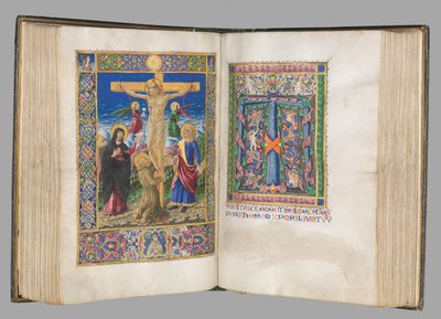 Missale: Fol. 185v: Korsfæstelse med kanter helside, 1469. af Bartolomeo Caporali