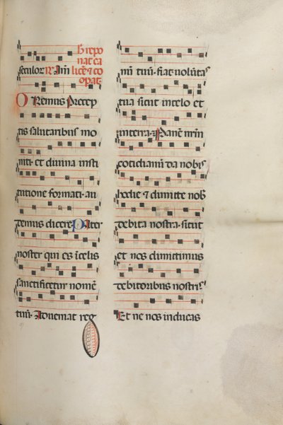 Missale: Fol. 189: Musik til forskellige bønner, 1469. af Bartolomeo Caporali
