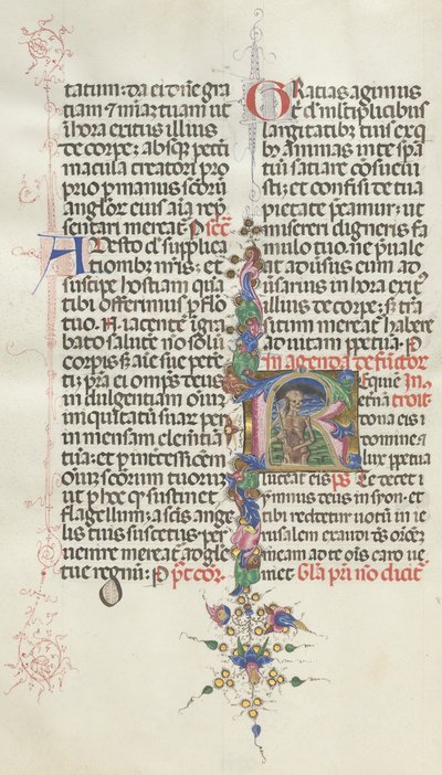 Missale: Fol. 387v: Døden repræsenteret som et skelet med en segl, 1469. af Bartolomeo Caporali