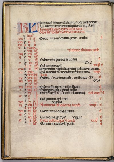 Missale: Fol. 5v: Juni kalenderside, 1469. af Bartolomeo Caporali