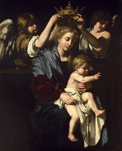Jomfru og barn med engle af Bartolomeo Cavarozzi