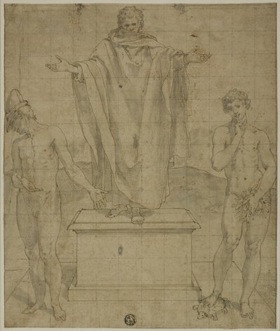 Studie til allegori om tro og tavshed af Bartolomeo Cesi