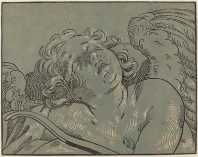 Amor sover af Bartolomeo Coriolano after Guido Reni