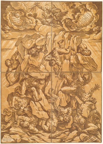 Jætternes fald af Bartolomeo Coriolano after Guido Reni