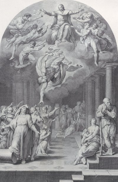 Tavle 40: delingen af de udvalgte fra de fordømte, 1756. Skabere: Bartolomeo Crivellari, Gabriel Söderling. af Bartolomeo Crivellari, Gabriel Söderling