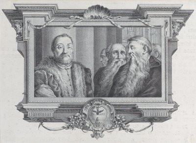 Tre skæggede mænd, den ene i pels, 1756. Skaber: Bartolomeo Crivellari, Gabriel Söderling. af Bartolomeo Crivellari, Gabriel Söderling