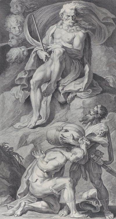 Plade 8: Ulysses modtager vinden i en lædertaske fra Aeolus, 1756 af Bartolomeo Crivellari