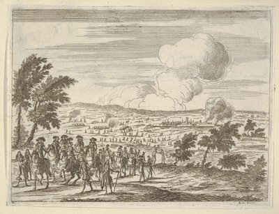 Hertugen og hans tropper i Casalmaggiore, fra The Idea of ​​a Christian Prince and Hero i ..., 1659. af Bartolomeo Fenice