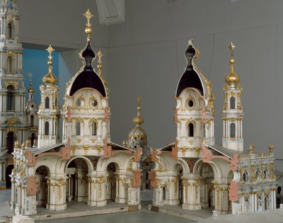 Projekt for Jomfruen af Opstandelsens kloster (Smolny) i Sankt Petersborg (Sankt Petersborg) af Bartolomeo Franceso Rastrelli