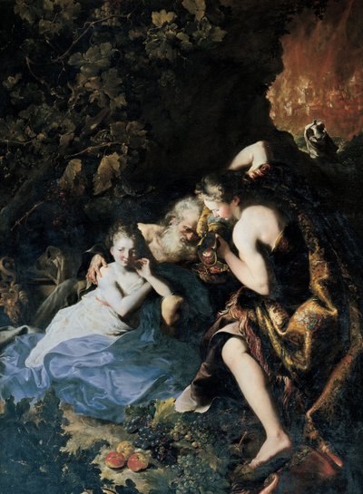 Lot og hans døtre, 1695-1696 af Bartolomeo Guidobono