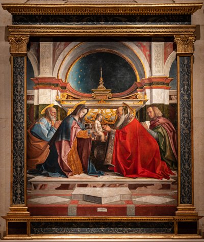Præsentation af Jesus i templet af Bartolomeo Montagna