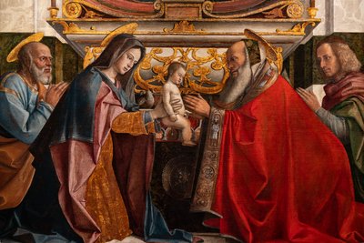 Præsentation af Jesus ved templet, detaljer af Bartolomeo Montagna