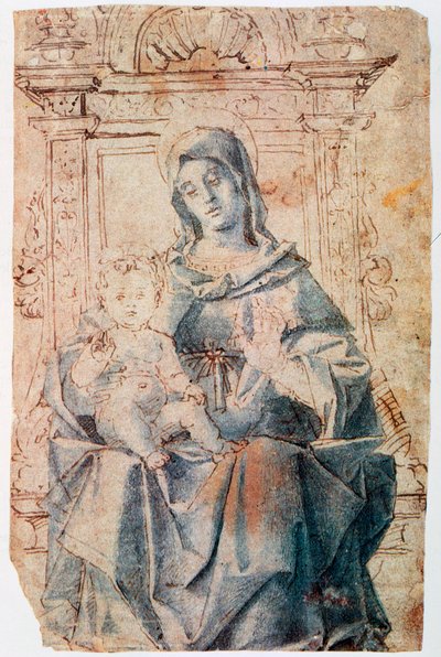 Jomfruen og barnet, c1470-1523 af Bartolomeo Montagna