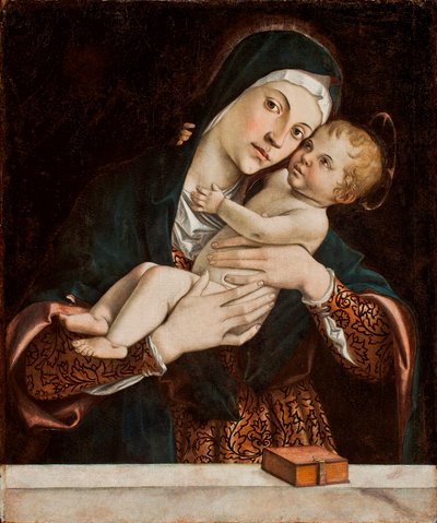 Jomfruen og barnet (tempera på panel) af Bartolomeo Montagna