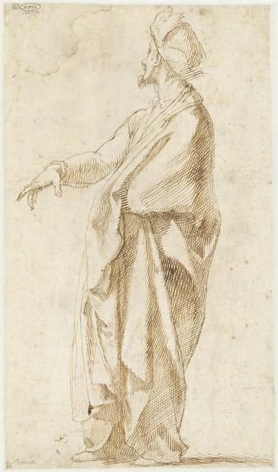 Draperet model, en hånd strakt af Bartolomeo Passarotti