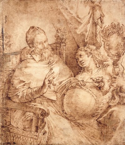 Portræt af pave Gregor XIII, trekvart længde, siddende i en lænestol, af Bartolomeo Passarotti