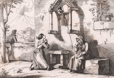 En datter, der beder til Madonnaen for sin syge mor, ætsning af Bartolomeo Pinelli (Rom) af Bartolomeo Pinelli