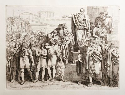 Brutus dømmer sine to sønner, Titus og Tiberius, til døden af Bartolomeo Pinelli