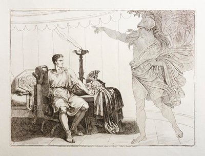 Cæsars ånd viser sig for Brutus før slaget ved Philippi af Bartolomeo Pinelli