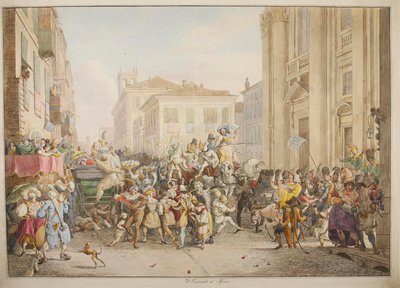 Karneval i Rom af Bartolomeo Pinelli