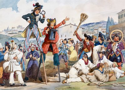 Karneval i Rom, af Bartolomeo Pinelli (1781-1835), Italien af Bartolomeo Pinelli