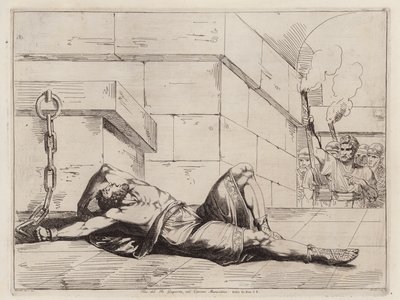 Jugurthas død i romersk fangenskab af Bartolomeo Pinelli