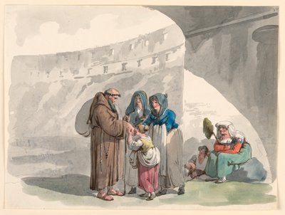 Tegning, Hilsen fra en eremit, 1807-08 af Bartolomeo Pinelli