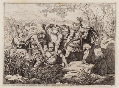 Gaius Marius fanget af Sullas soldater, mens han gemte sig i en sump, 88 f.Kr (radering) af Bartolomeo Pinelli